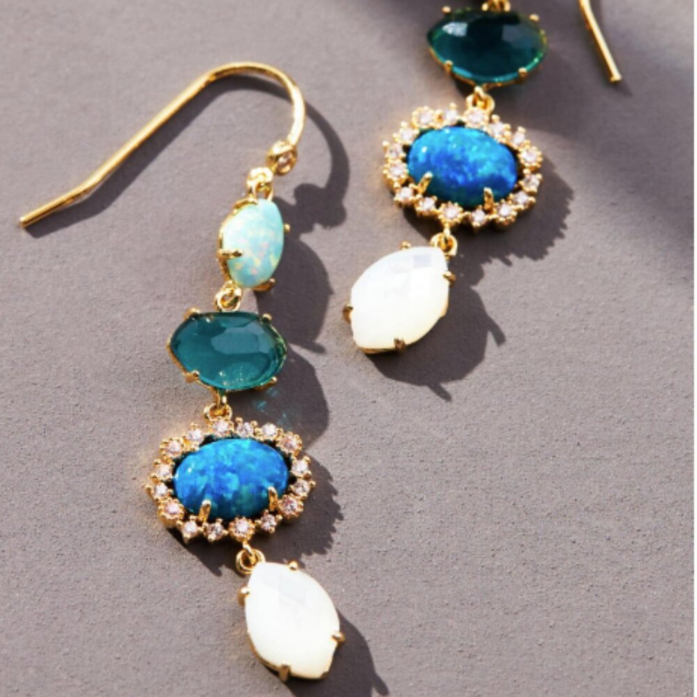 Anthropologie Delicate Stone Drop Earrings NWT